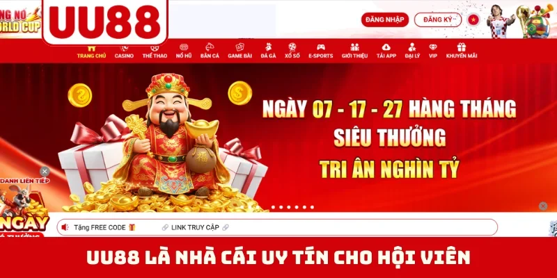 UU88 là nhà cái uy tín cho hội viên